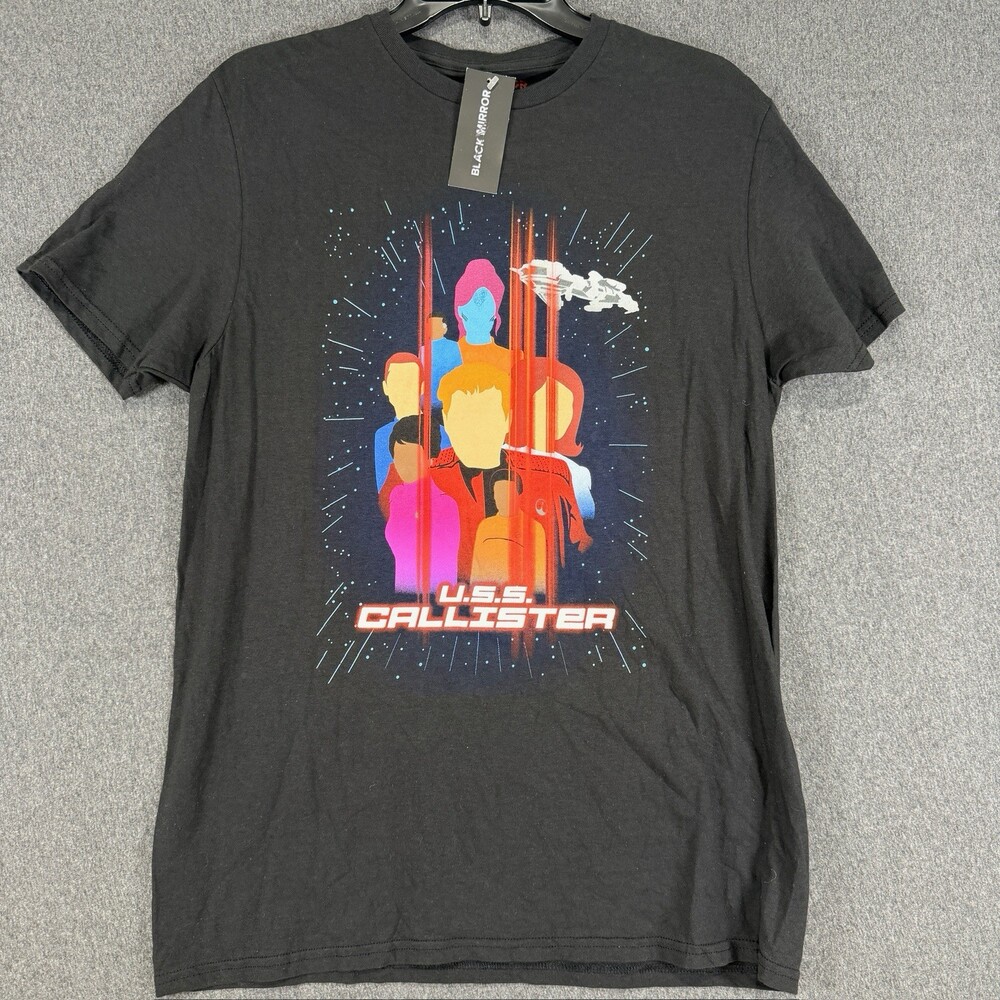 Black Mirror USS Callister T Shirt Mens Medium Black Netflix Graphic Cotton